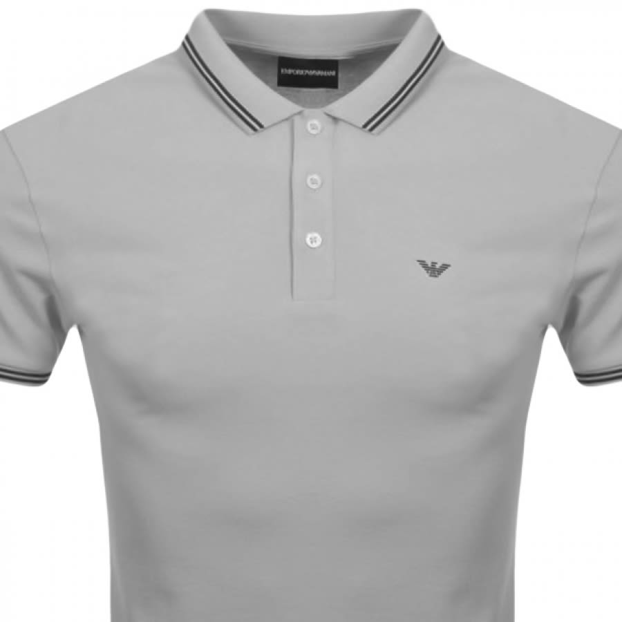 Alternative Image for ProductEmporio Armani Short Sleeved Polo T Shirt Grey2
